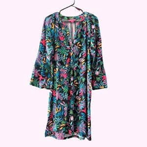 Lilly Pulitzer Norris Dress Onyx Paradise Glow Size XXL